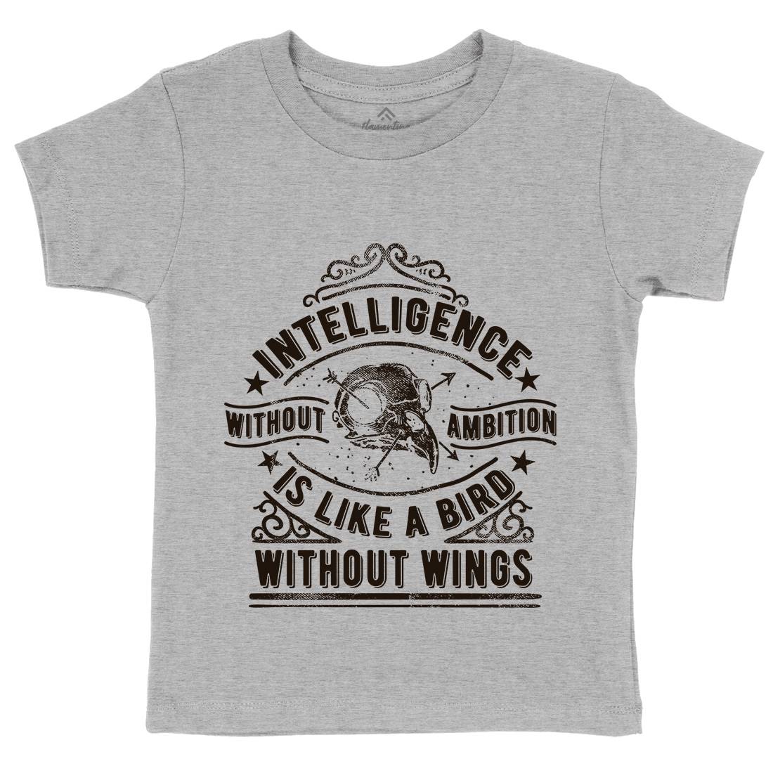 Intelligence Without Ambition Kids Crew Neck T-Shirt Quotes C953