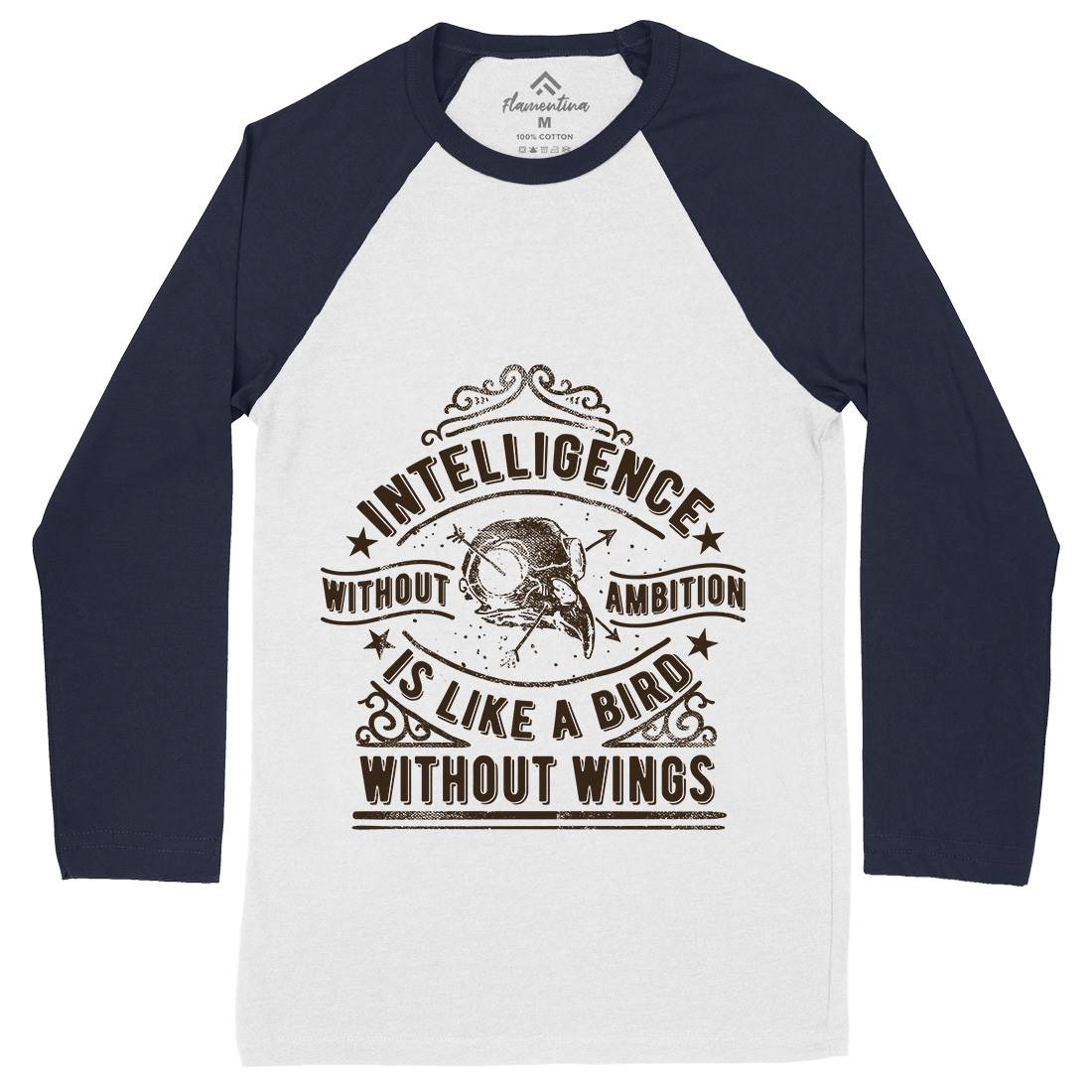 Intelligence Without Ambition Mens Long Sleeve Baseball T-Shirt Quotes C953