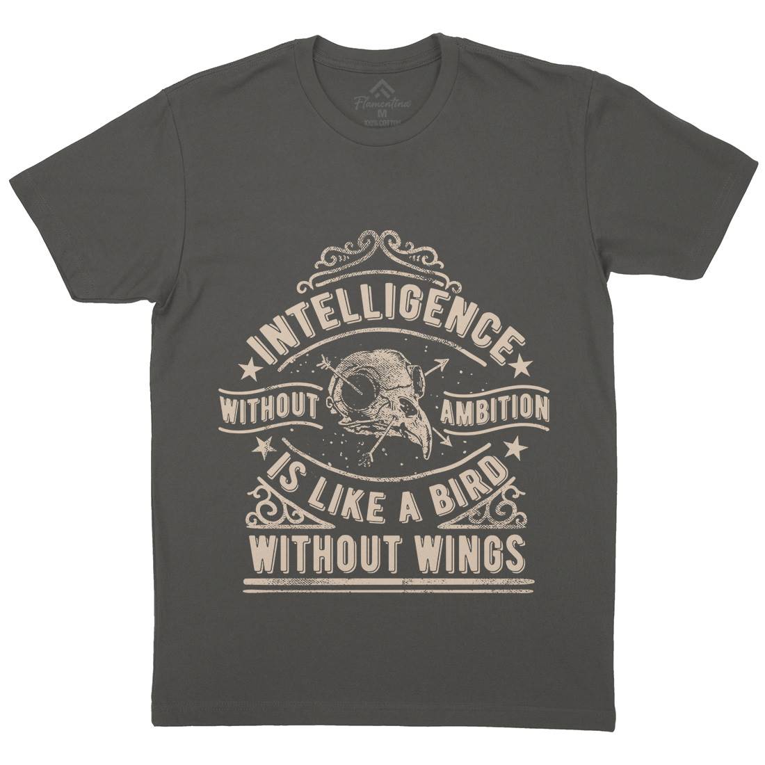 Intelligence Without Ambition Mens Crew Neck T-Shirt Quotes C953