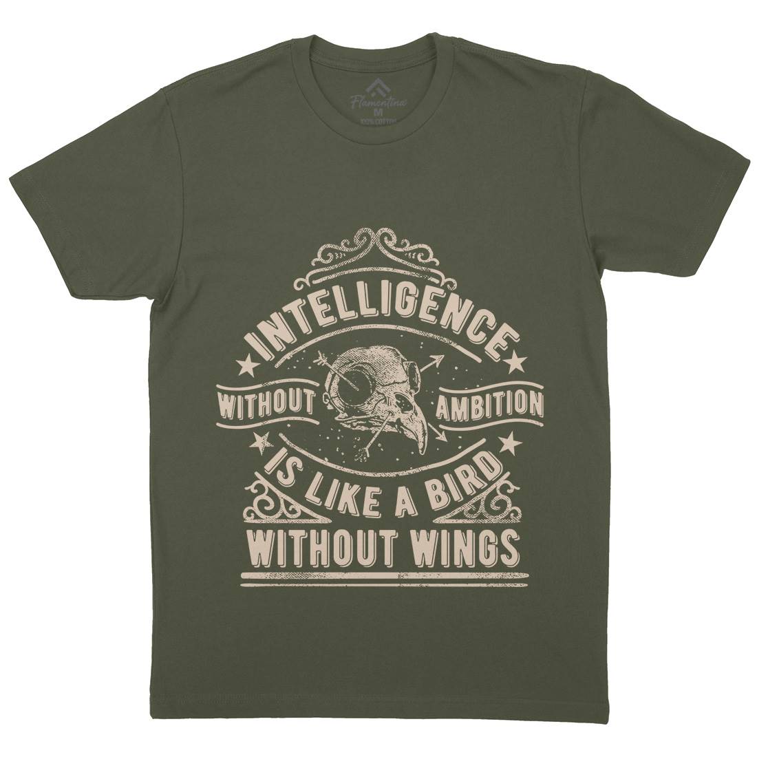 Intelligence Without Ambition Mens Organic Crew Neck T-Shirt Quotes C953