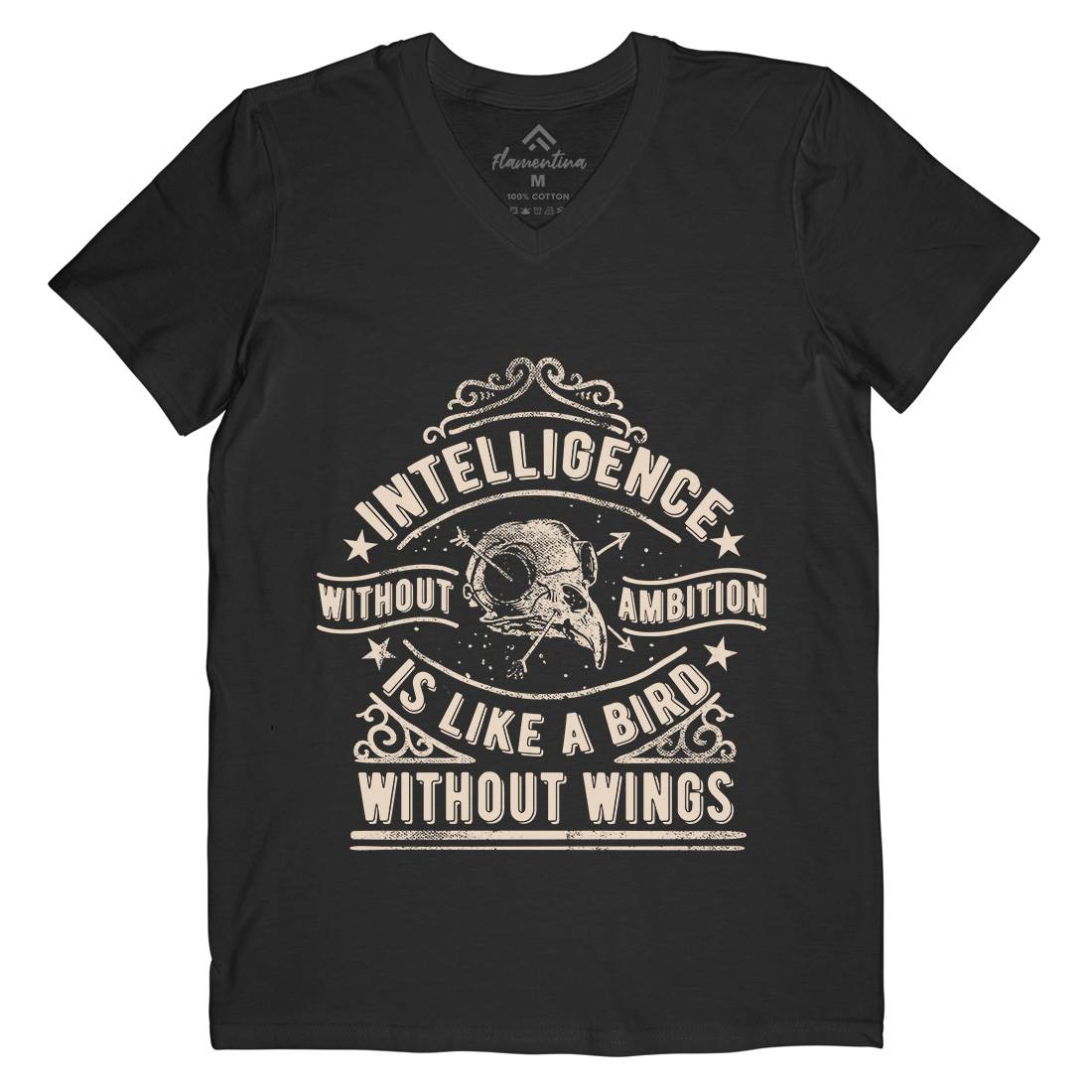 Intelligence Without Ambition Mens V-Neck T-Shirt Quotes C953