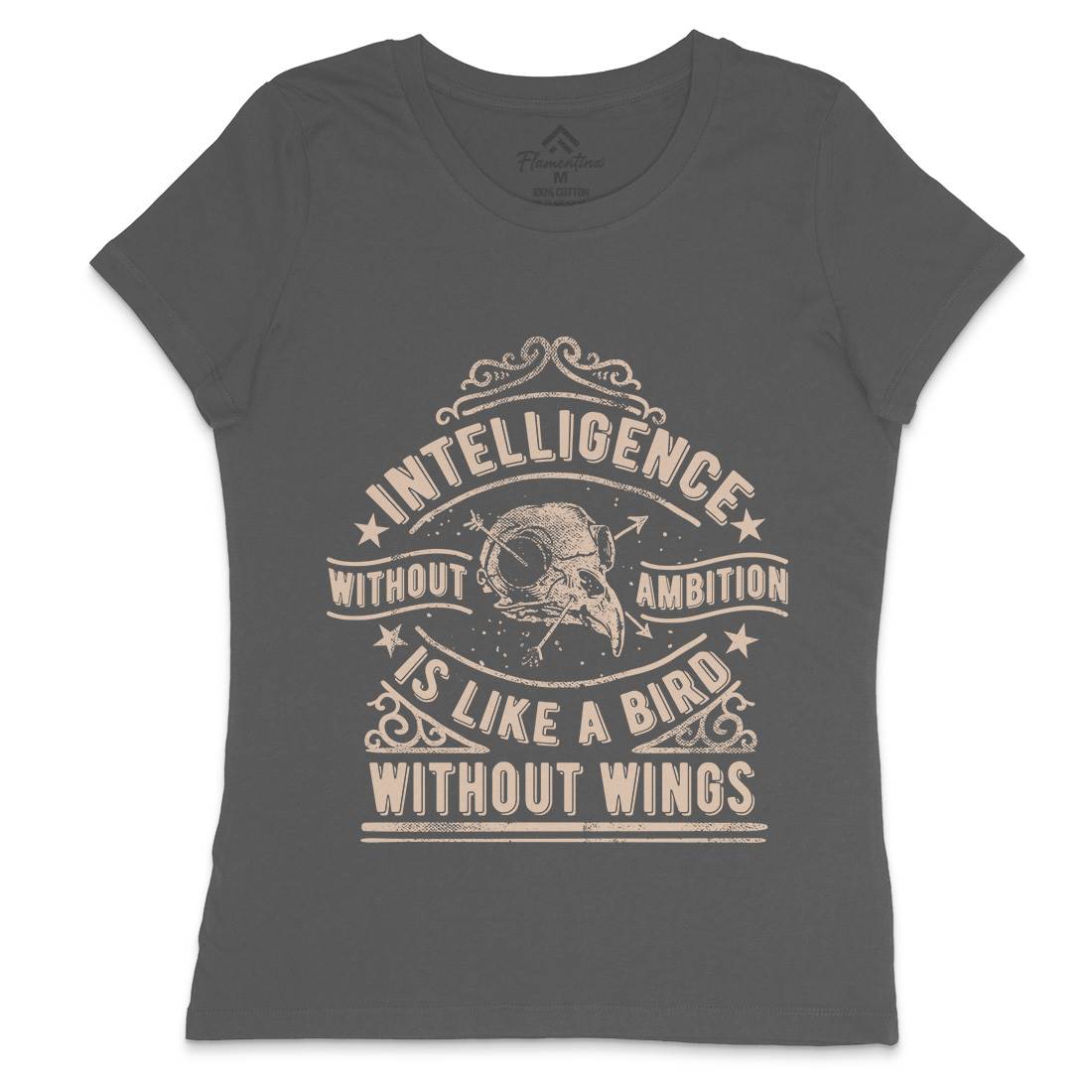 Intelligence Without Ambition Womens Crew Neck T-Shirt Quotes C953
