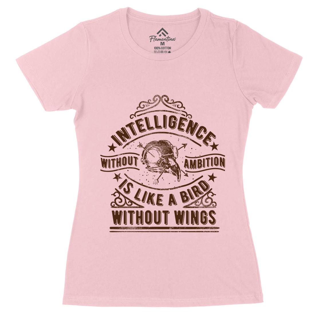 Intelligence Without Ambition Womens Organic Crew Neck T-Shirt Quotes C953