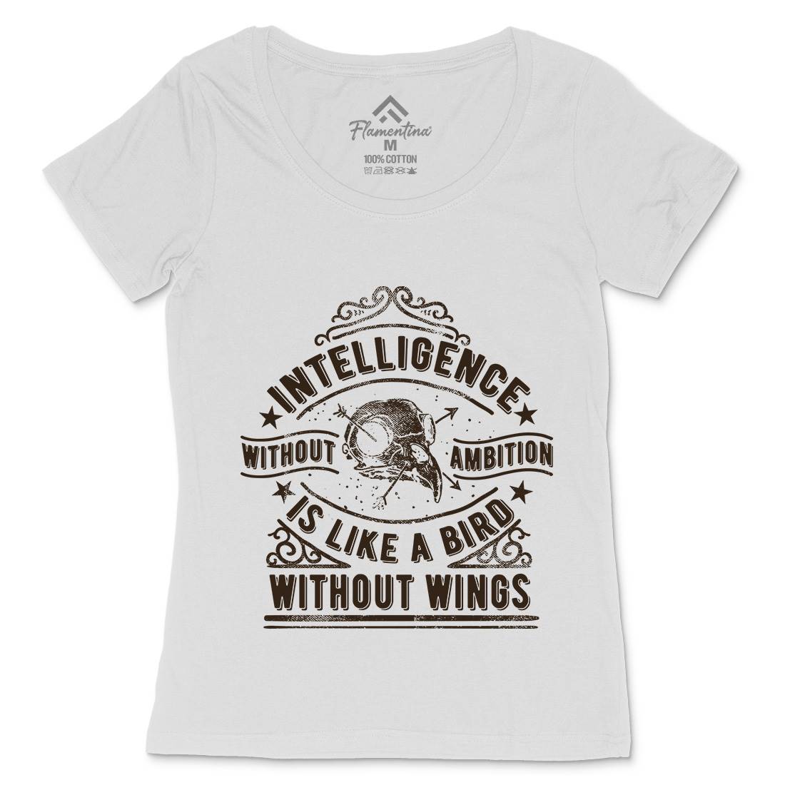 Intelligence Without Ambition Womens Scoop Neck T-Shirt Quotes C953