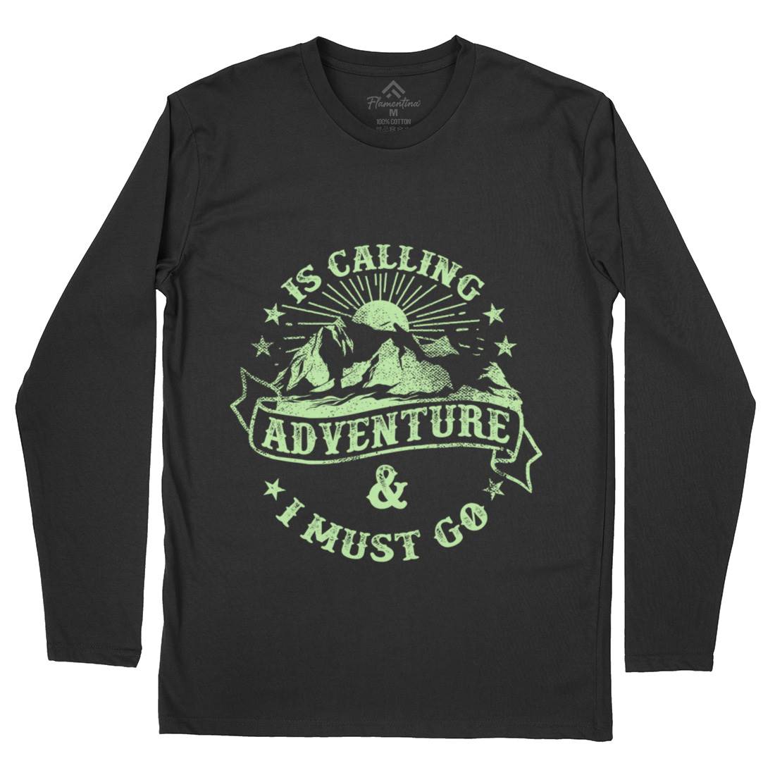 Is Calling Adventure Mens Long Sleeve T-Shirt Nature C954