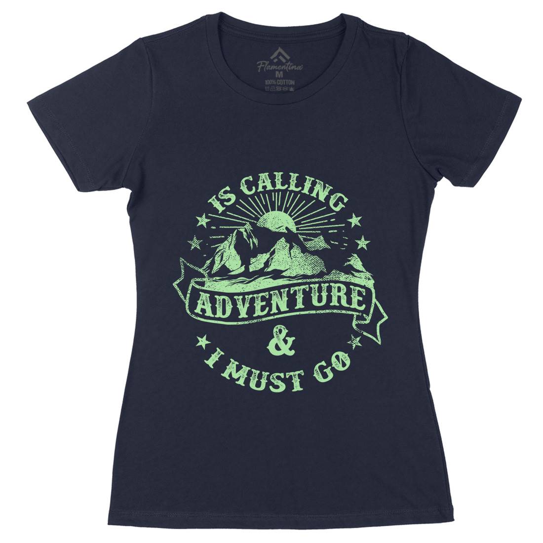 Is Calling Adventure Womens Organic Crew Neck T-Shirt Nature C954
