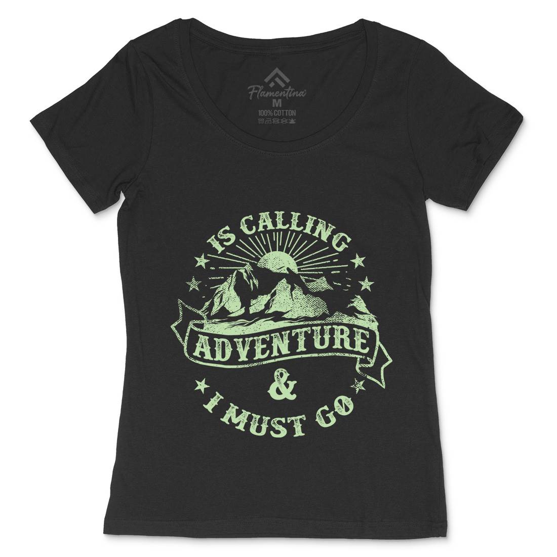 Is Calling Adventure Womens Scoop Neck T-Shirt Nature C954