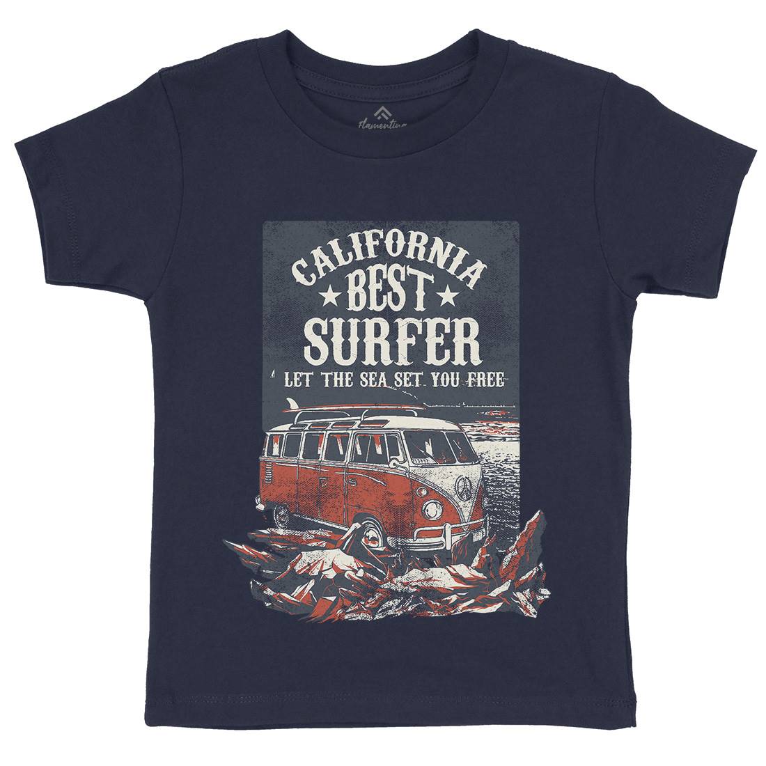 Let The Sea Set You Free Kids Organic Crew Neck T-Shirt Surf C956