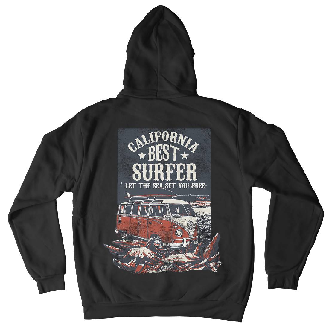Let The Sea Set You Free Kids Crew Neck Hoodie Surf C956
