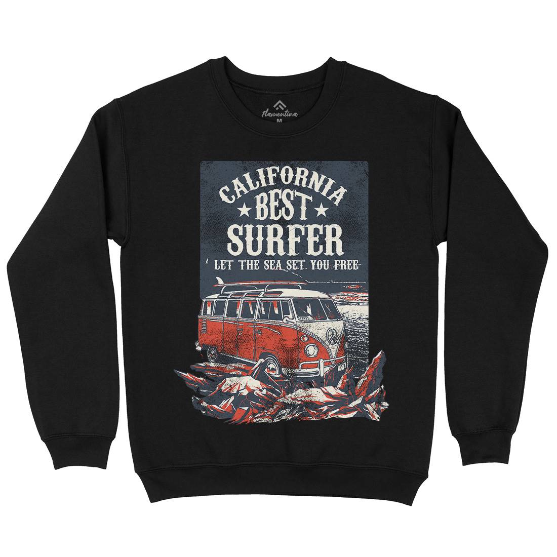 Let The Sea Set You Free Mens Crew Neck Sweatshirt Surf C956