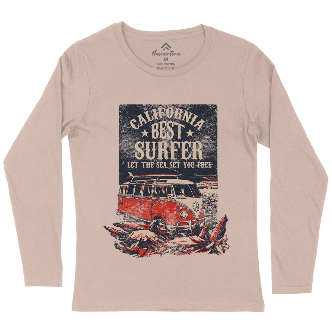 Let The Sea Set You Free Womens Long Sleeve T-Shirt Surf C956