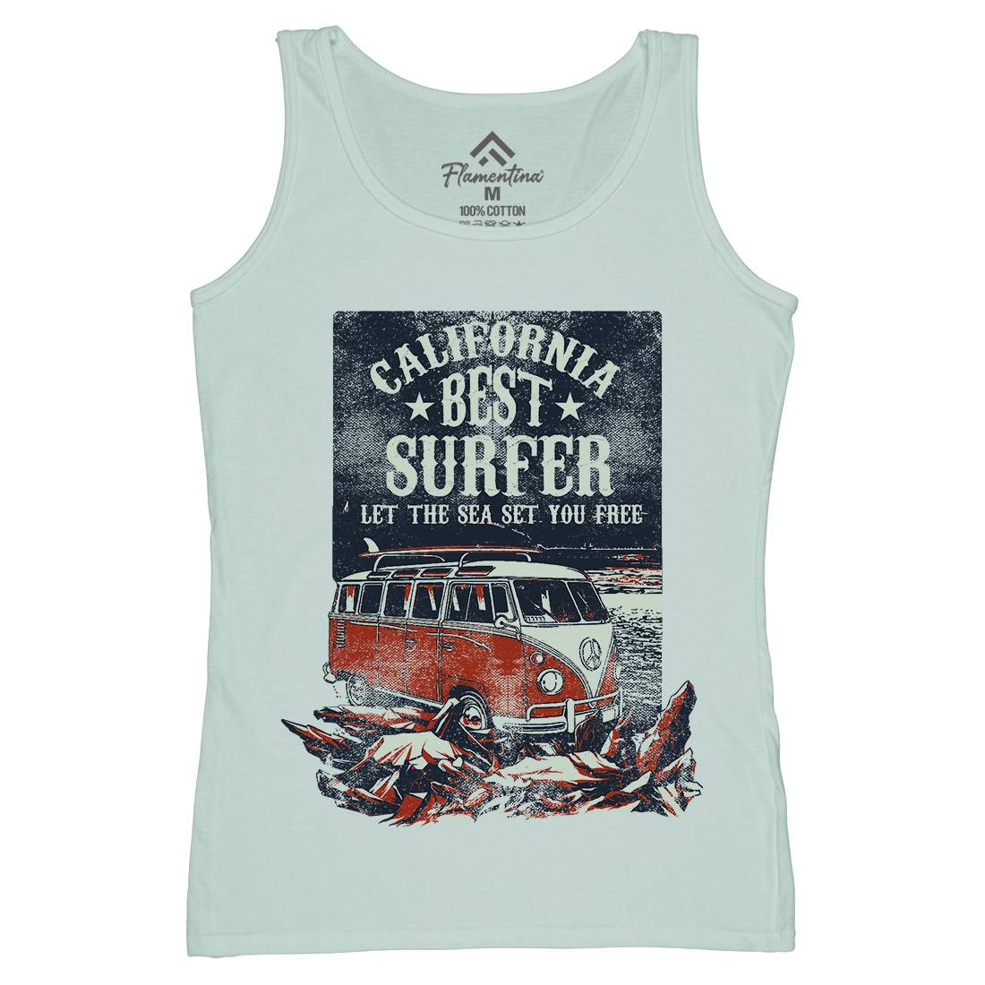 Let The Sea Set You Free Womens Organic Tank Top Vest Surf C956