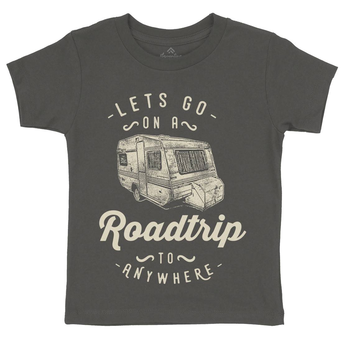 Let&#39;s Go On A Roadtrip Kids Organic Crew Neck T-Shirt Nature C957