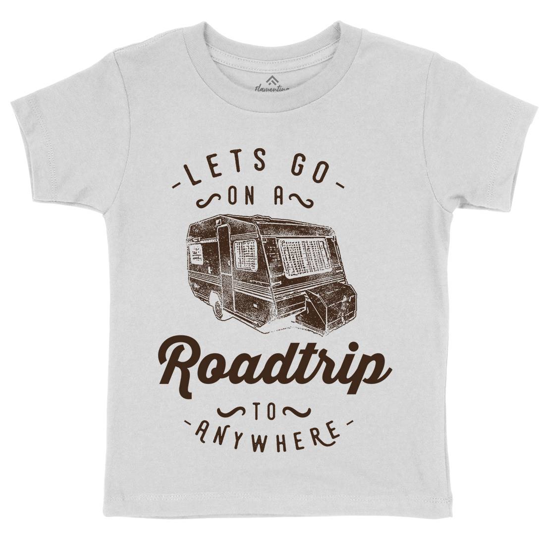 Let&#39;s Go On A Roadtrip Kids Crew Neck T-Shirt Nature C957