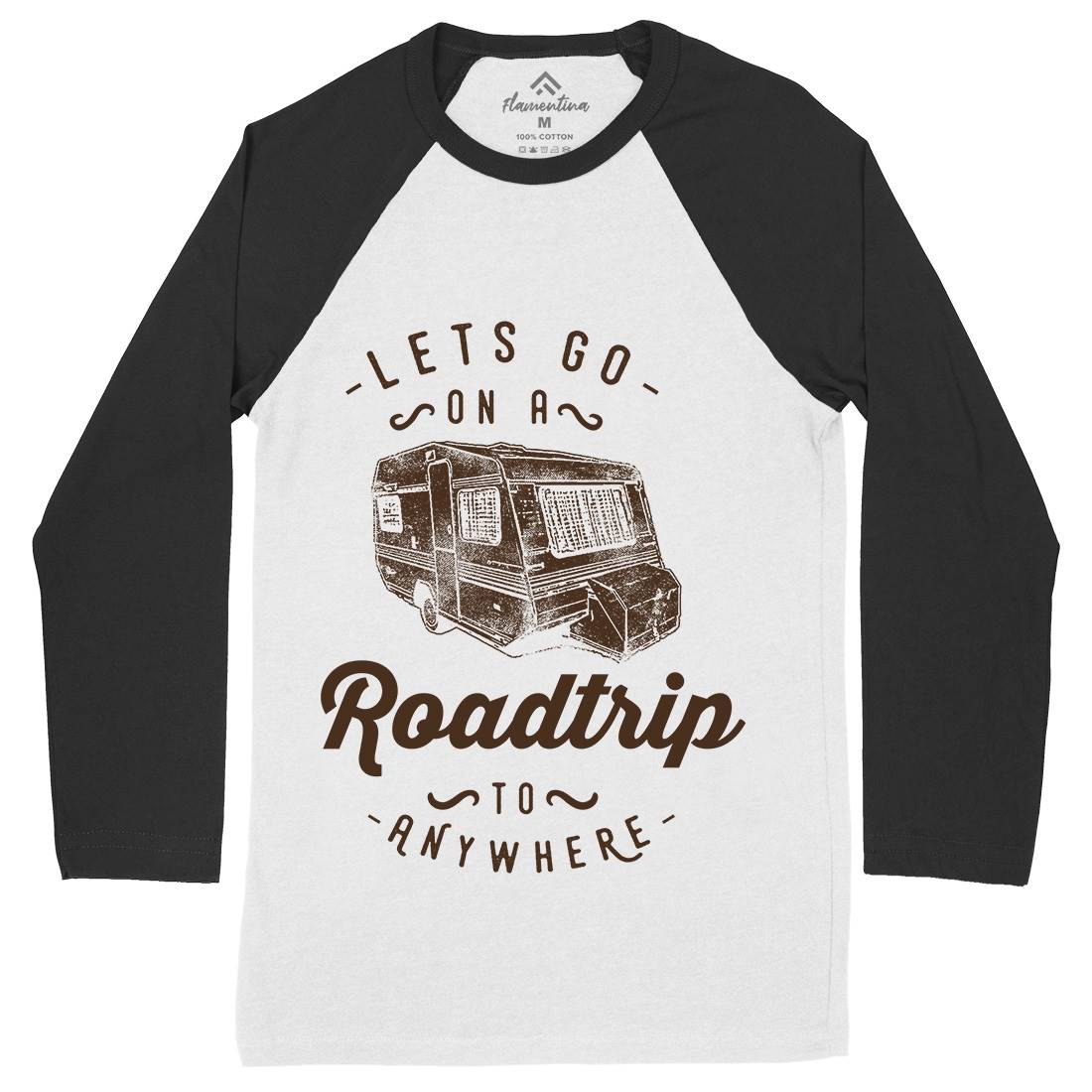 Let&#39;s Go On A Roadtrip Mens Long Sleeve Baseball T-Shirt Nature C957