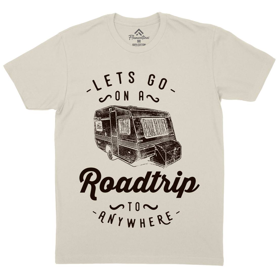 Let&#39;s Go On A Roadtrip Mens Organic Crew Neck T-Shirt Nature C957