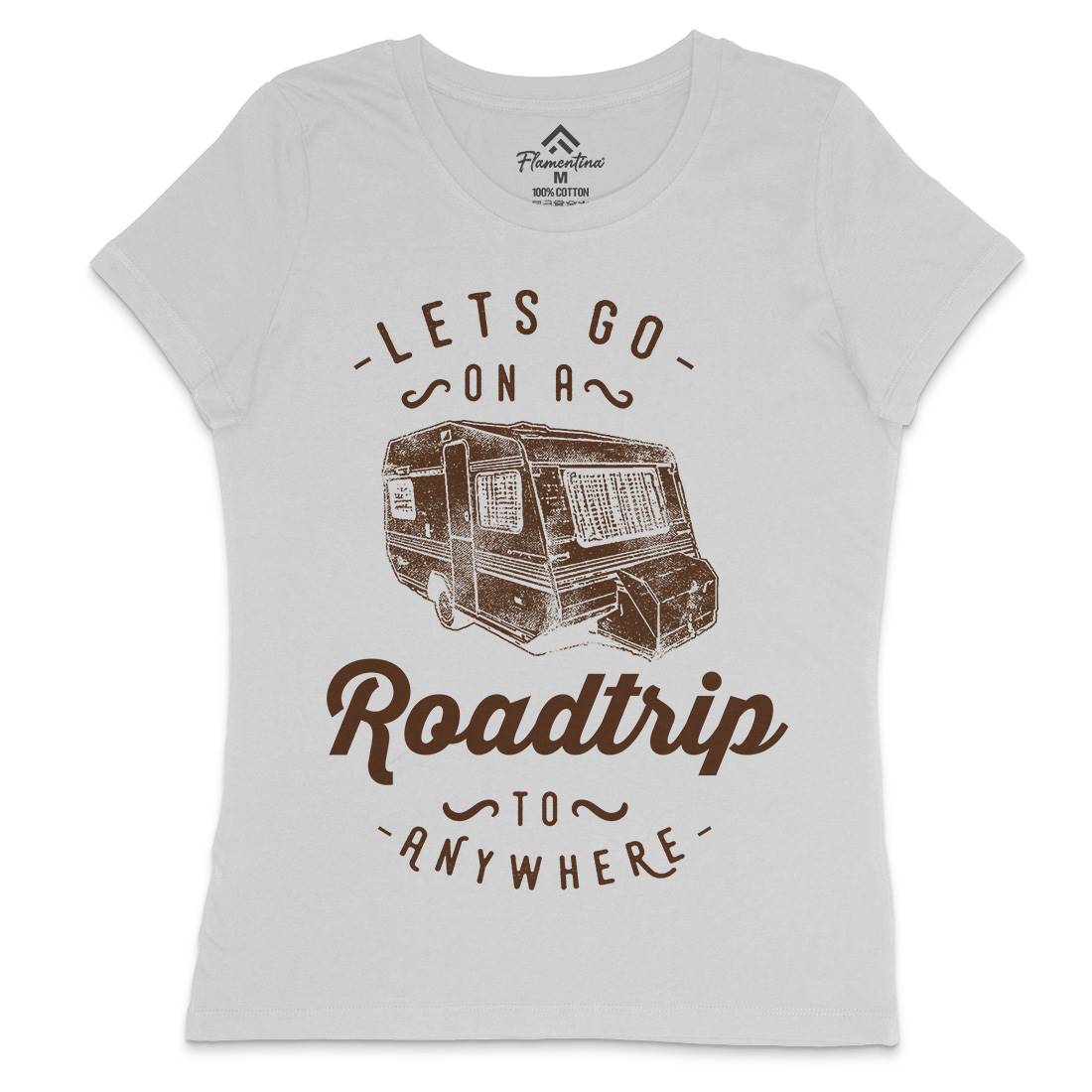 Let&#39;s Go On A Roadtrip Womens Crew Neck T-Shirt Nature C957