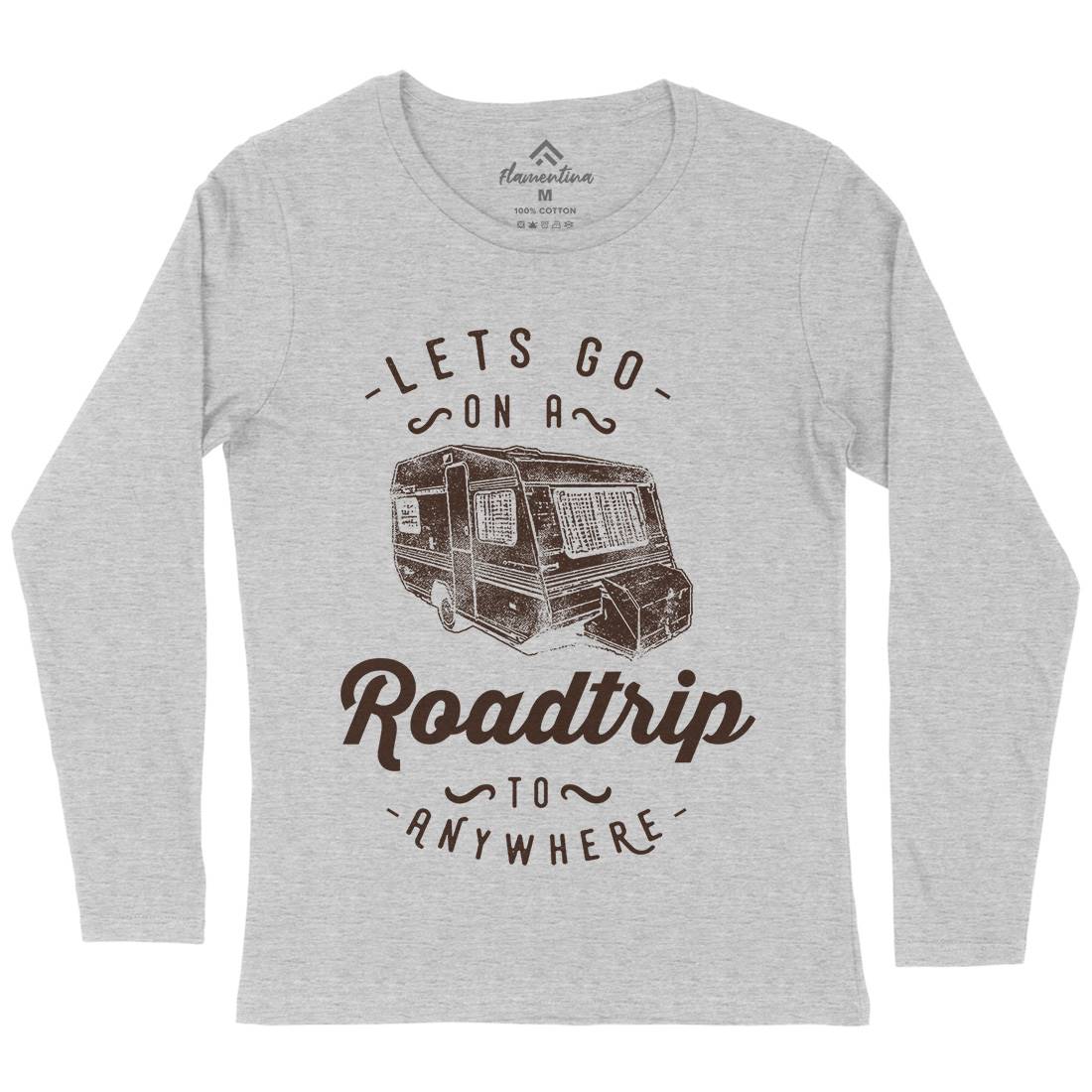 Let&#39;s Go On A Roadtrip Womens Long Sleeve T-Shirt Nature C957