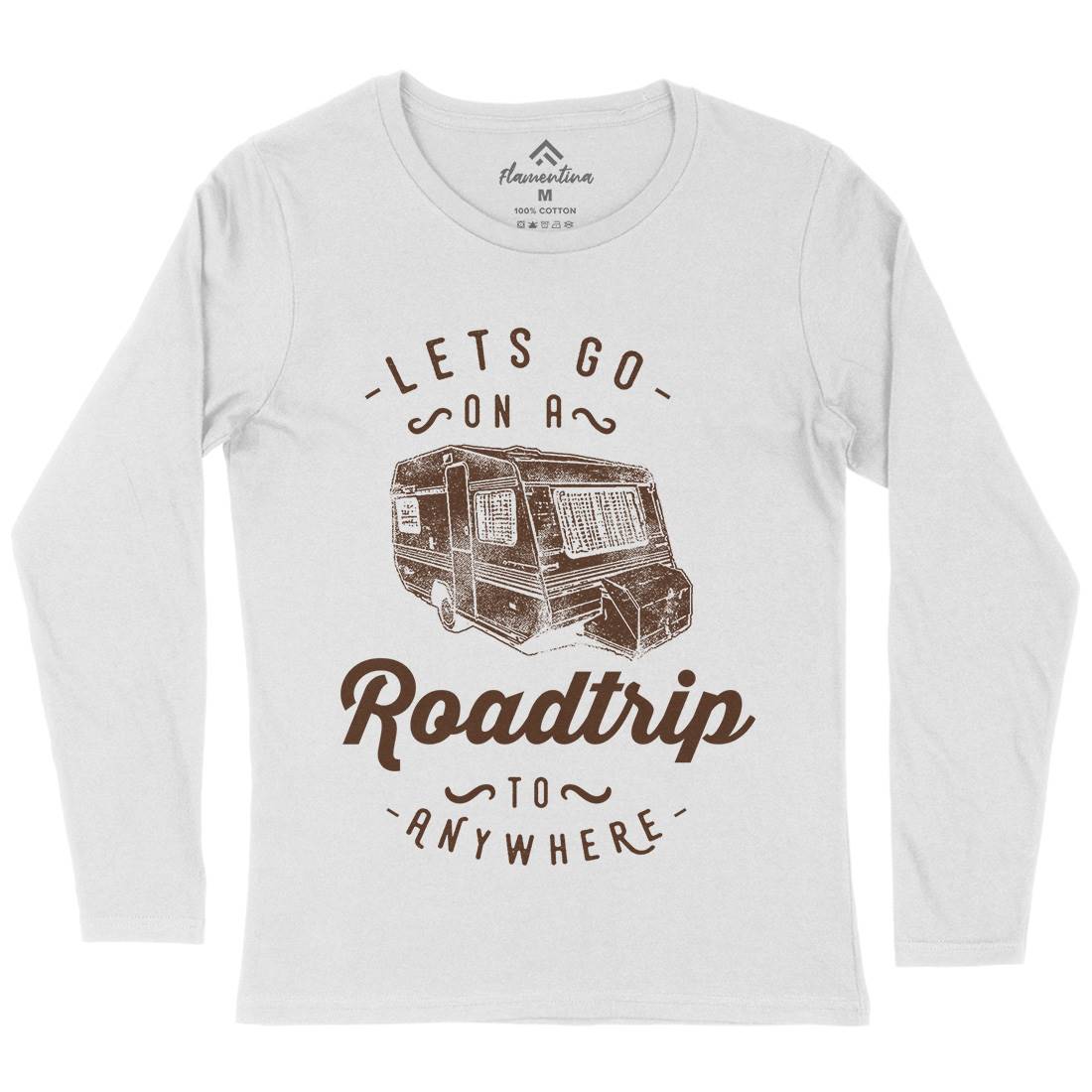 Let&#39;s Go On A Roadtrip Womens Long Sleeve T-Shirt Nature C957