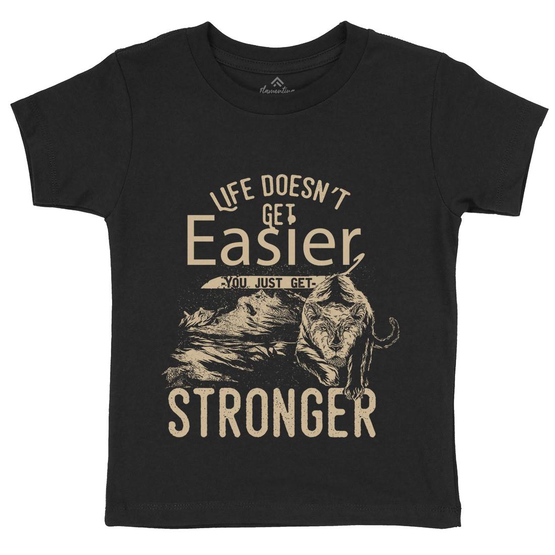 Life Doesn&#39;t Get Easier Kids Organic Crew Neck T-Shirt Quotes C958