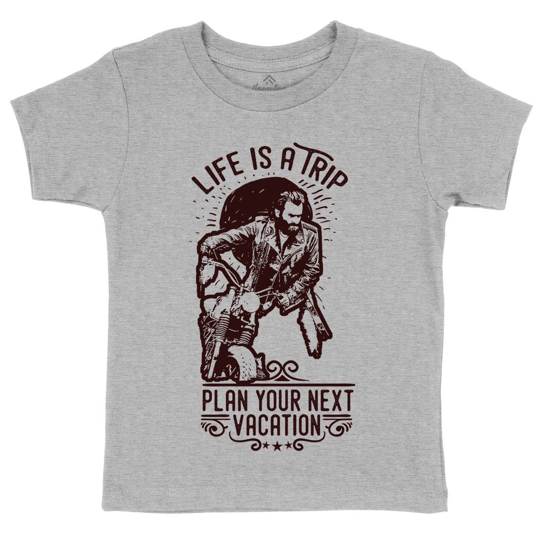 Life Is A Trip Kids Crew Neck T-Shirt Motorcycles C959
