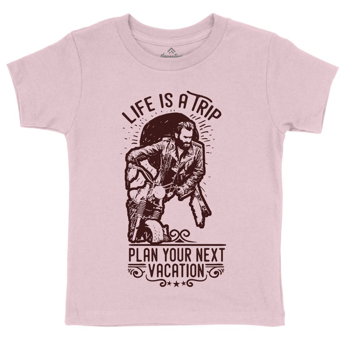 Life Is A Trip Kids Crew Neck T-Shirt Motorcycles C959