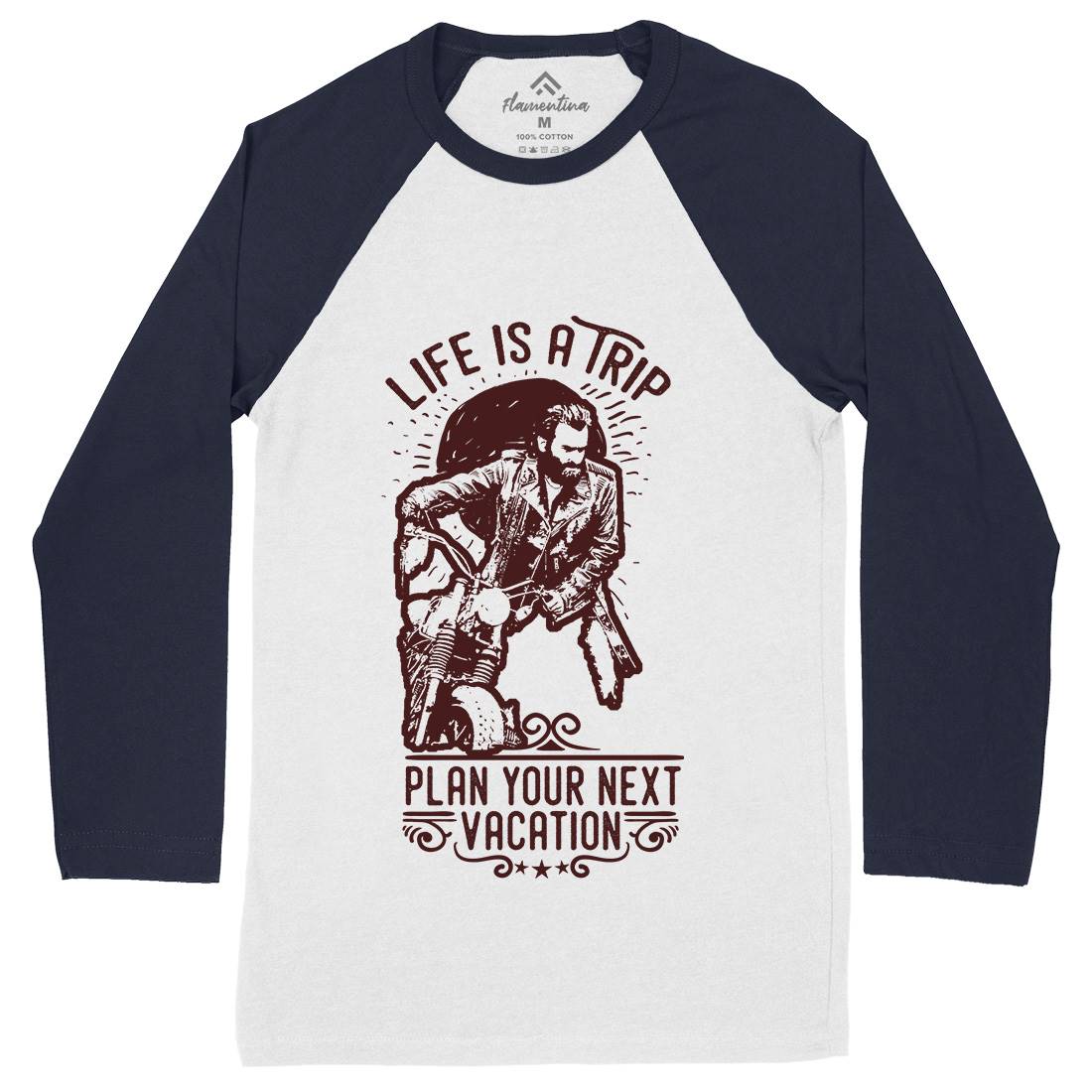 Life Is A Trip Mens Long Sleeve Baseball T-Shirt Motorcycles C959
