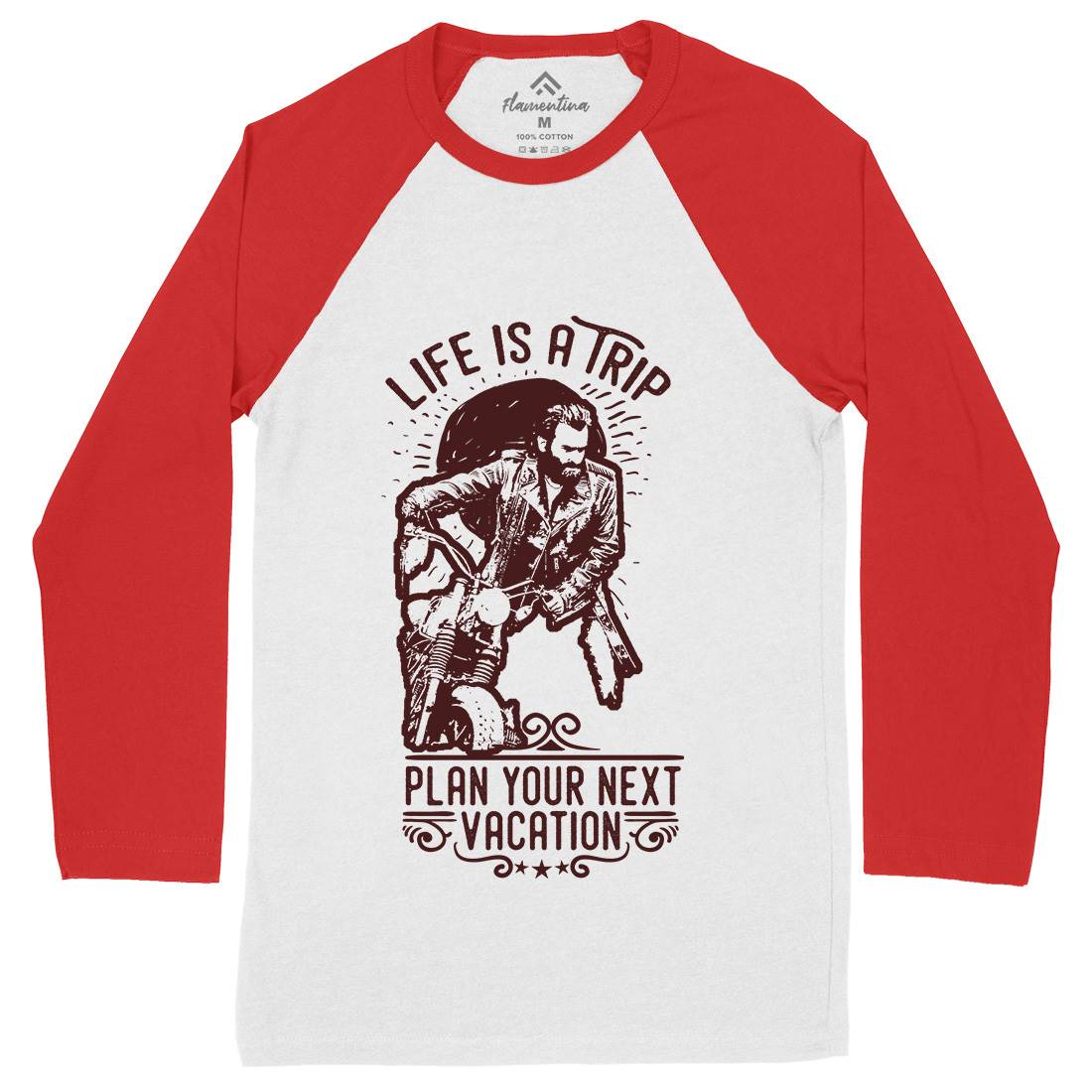 Life Is A Trip Mens Long Sleeve Baseball T-Shirt Motorcycles C959
