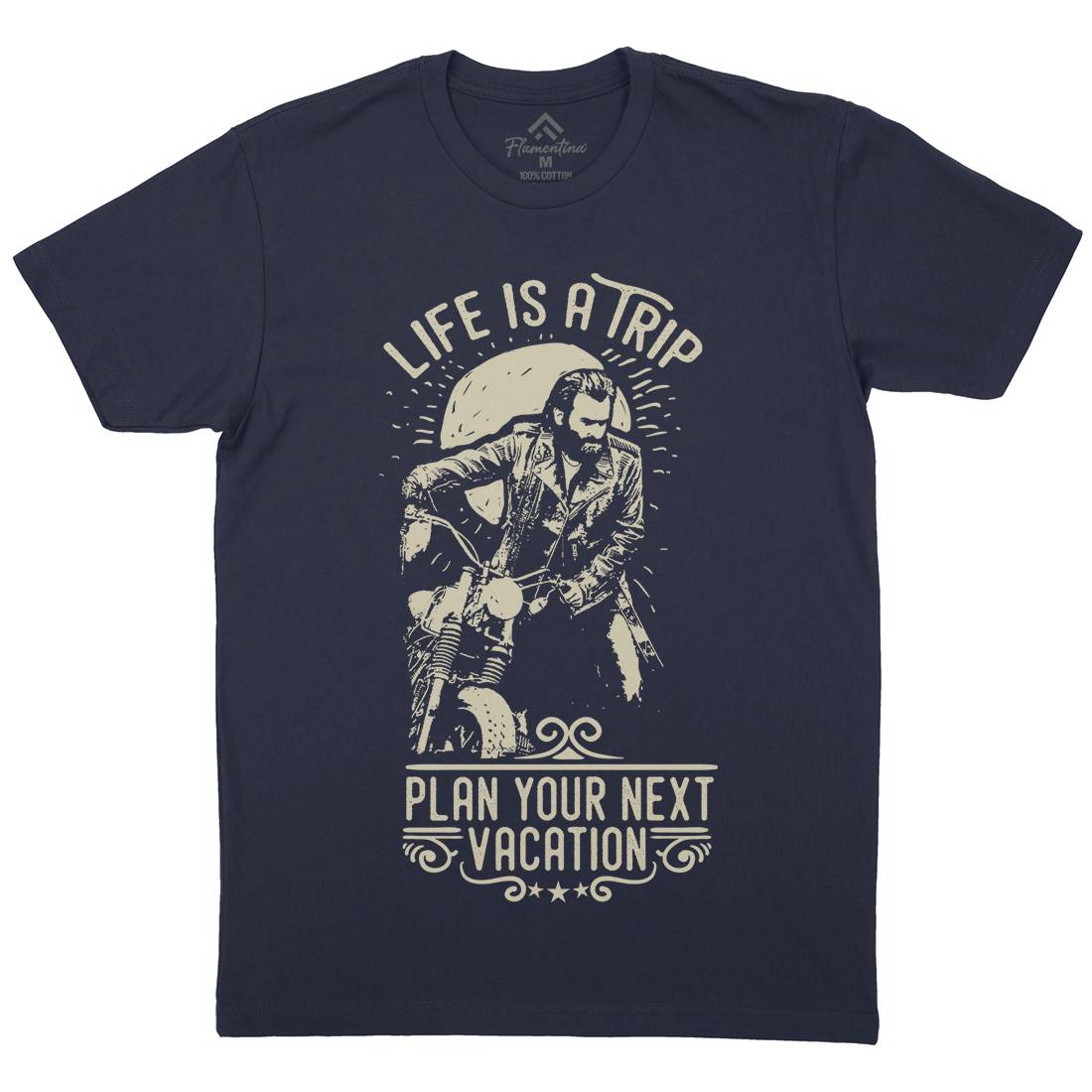 Life Is A Trip Mens Crew Neck T-Shirt Motorcycles C959
