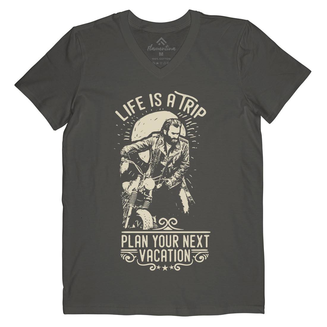Life Is A Trip Mens V-Neck T-Shirt Motorcycles C959
