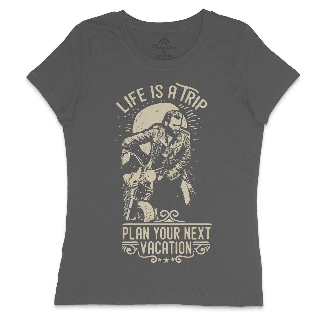 Life Is A Trip Womens Crew Neck T-Shirt Motorcycles C959