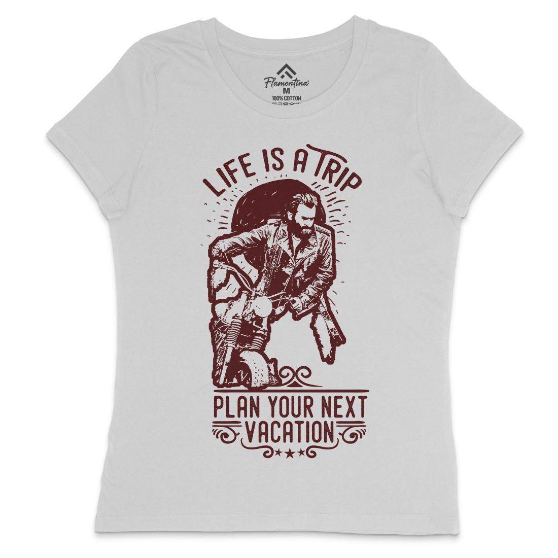 Life Is A Trip Womens Crew Neck T-Shirt Motorcycles C959