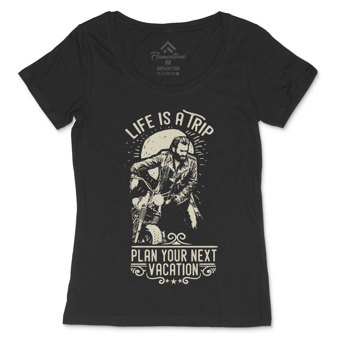 Life Is A Trip Womens Scoop Neck T-Shirt Motorcycles C959