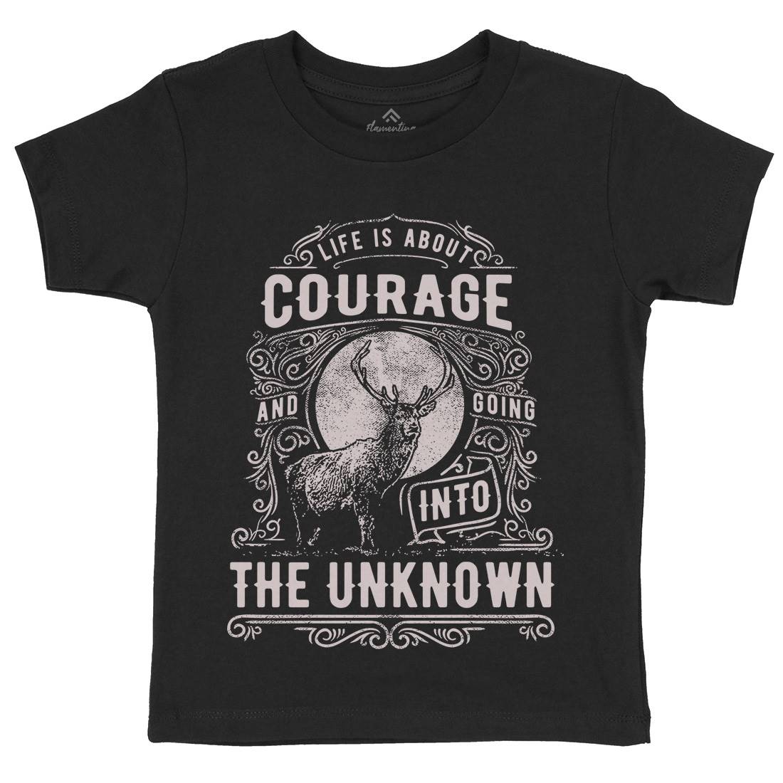 Life Is About Courage Kids Crew Neck T-Shirt Quotes C960