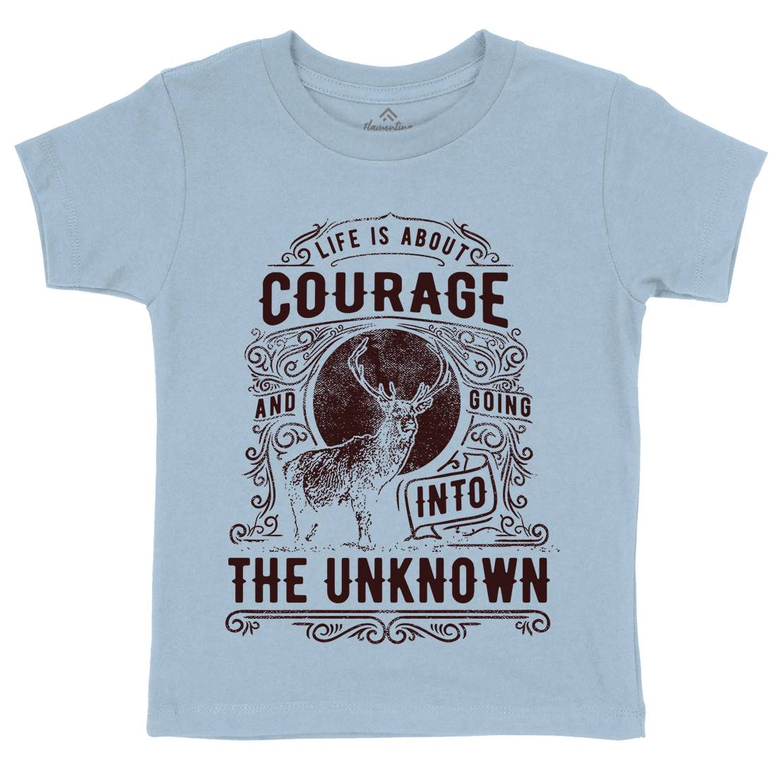 Life Is About Courage Kids Crew Neck T-Shirt Quotes C960