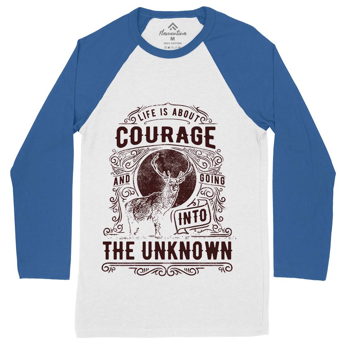 Life Is About Courage Mens Long Sleeve Baseball T-Shirt Quotes C960