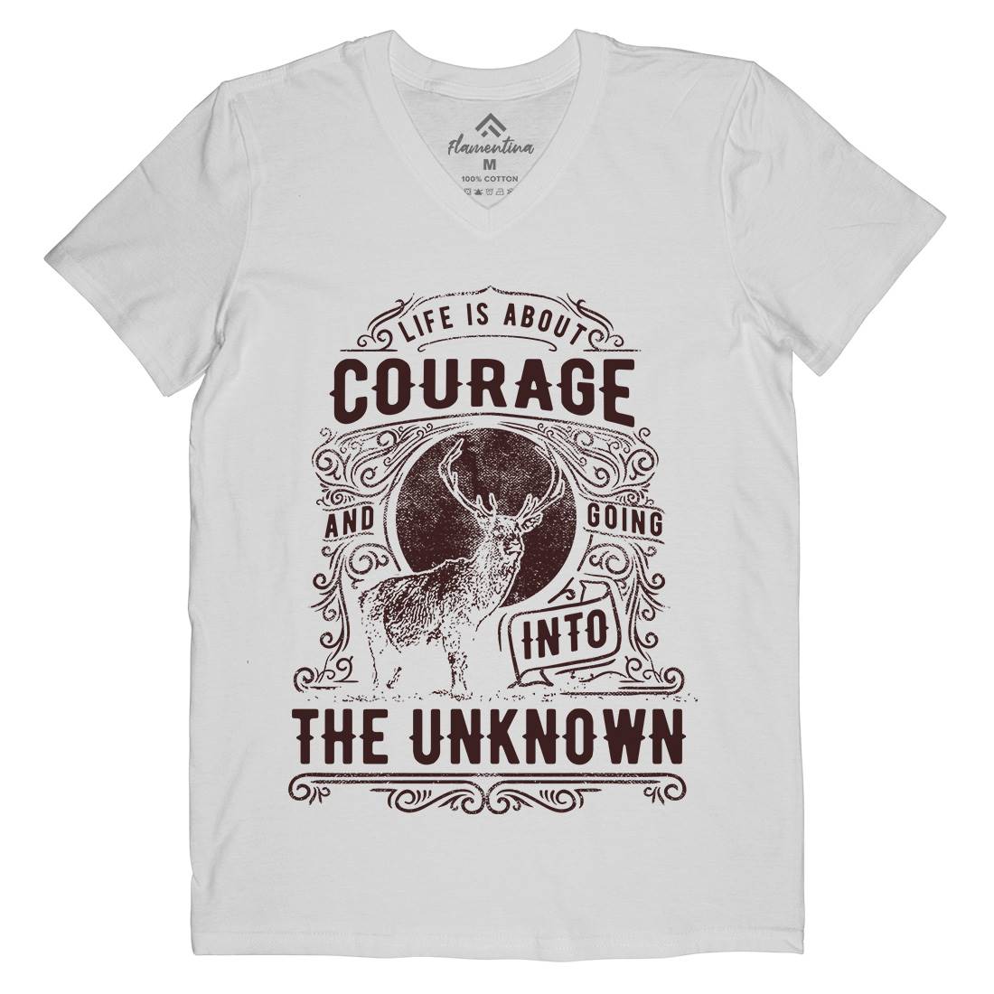 Life Is About Courage Mens V-Neck T-Shirt Quotes C960