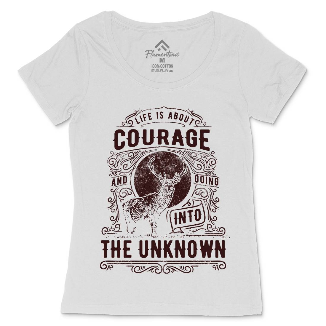 Life Is About Courage Womens Scoop Neck T-Shirt Quotes C960