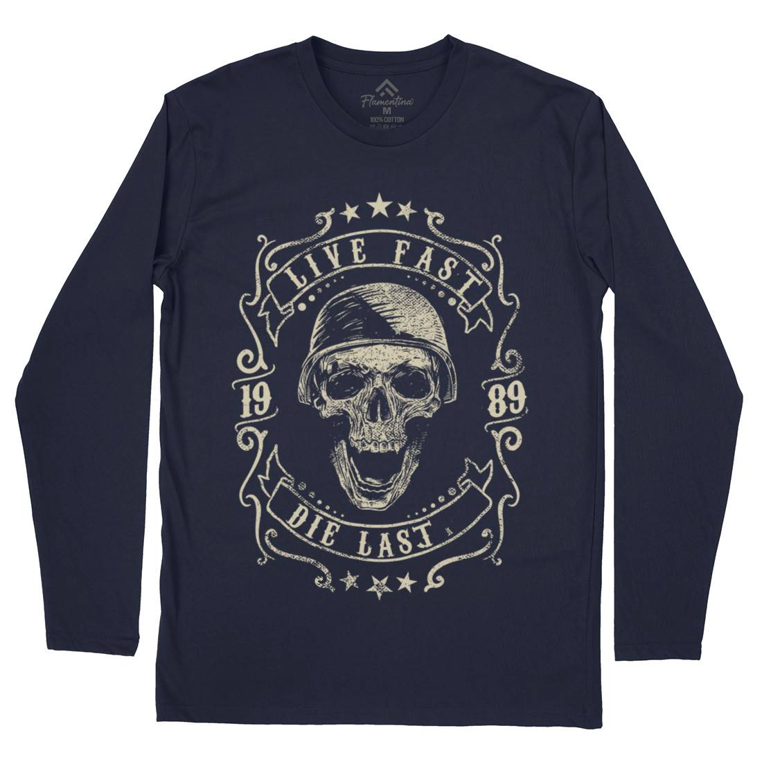 Live Fast Mens Long Sleeve T-Shirt Motorcycles C961