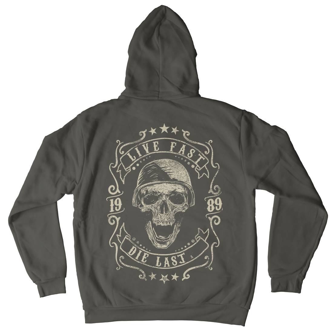 Live Fast Mens Hoodie With Pocket Motorcycles C961