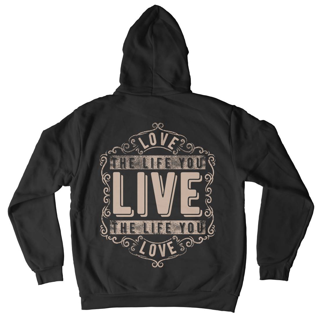 Love The Life You Live Mens Hoodie With Pocket Quotes C963