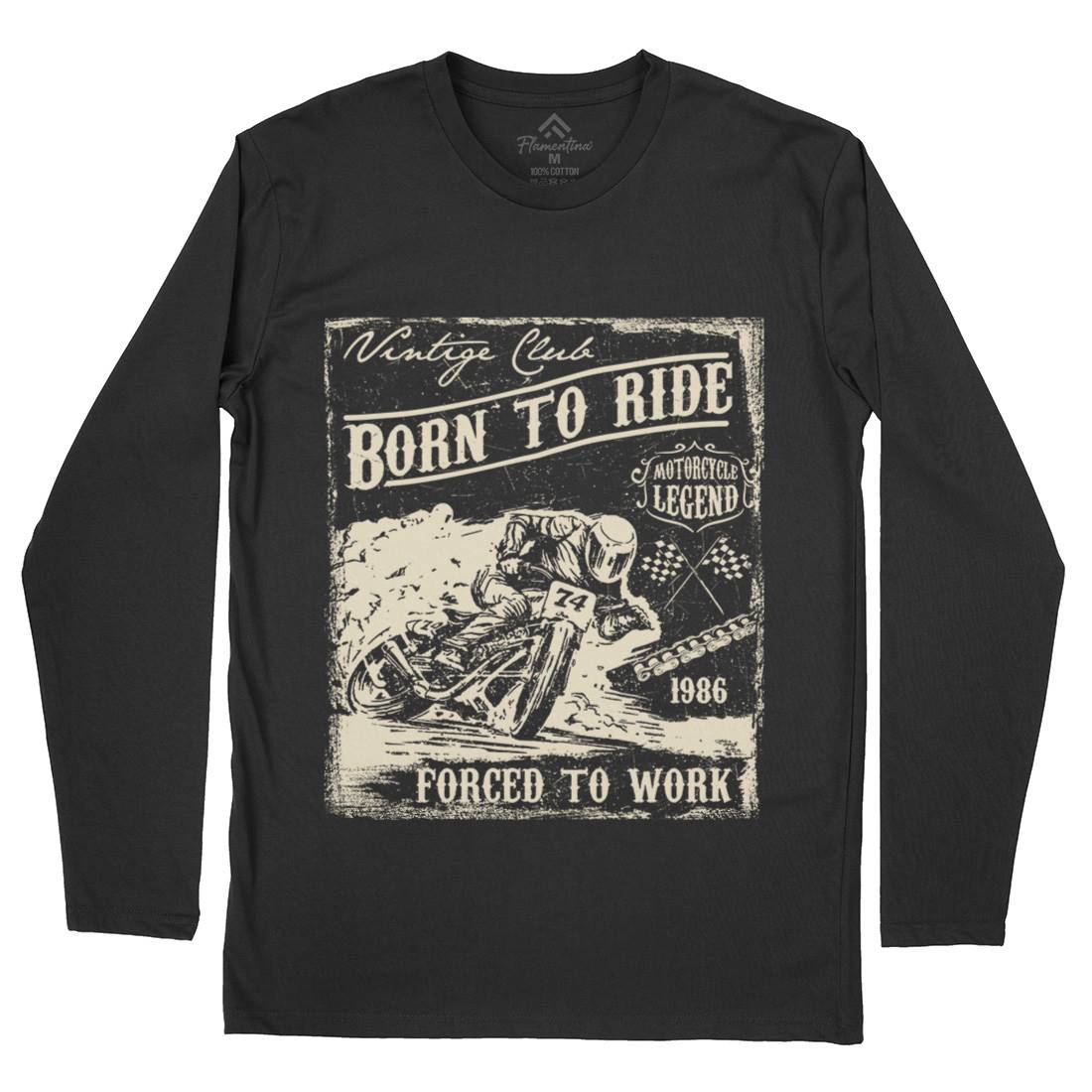 Legend Mens Long Sleeve T-Shirt Motorcycles C965