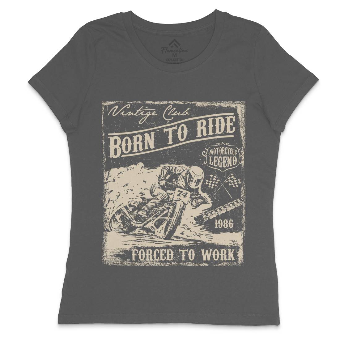 Legend Womens Crew Neck T-Shirt Motorcycles C965