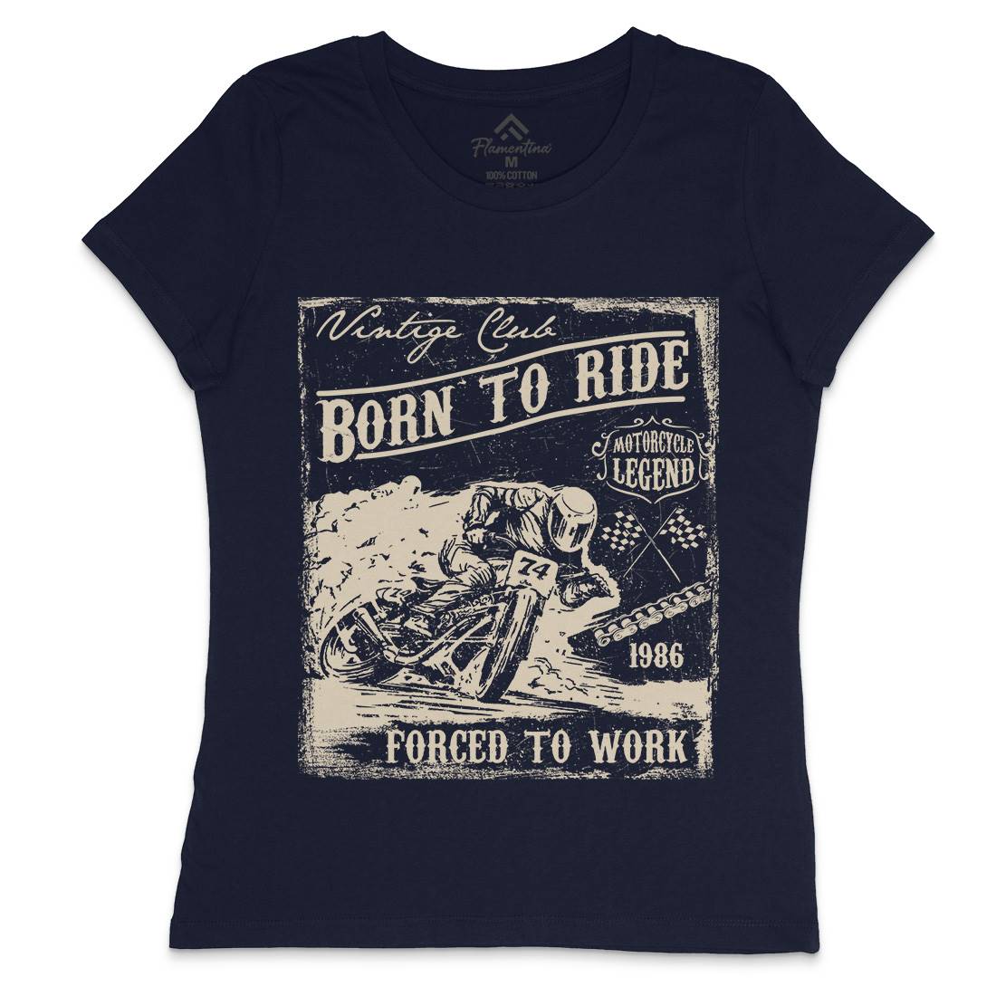 Legend Womens Crew Neck T-Shirt Motorcycles C965