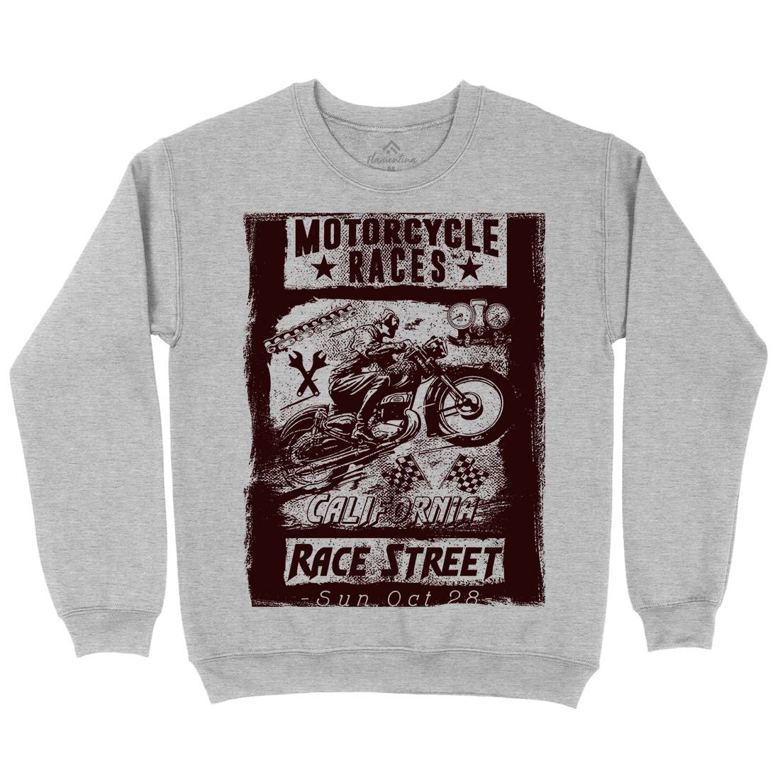 Races Mens Crew Neck Sweatshirt Motorcycles C966
