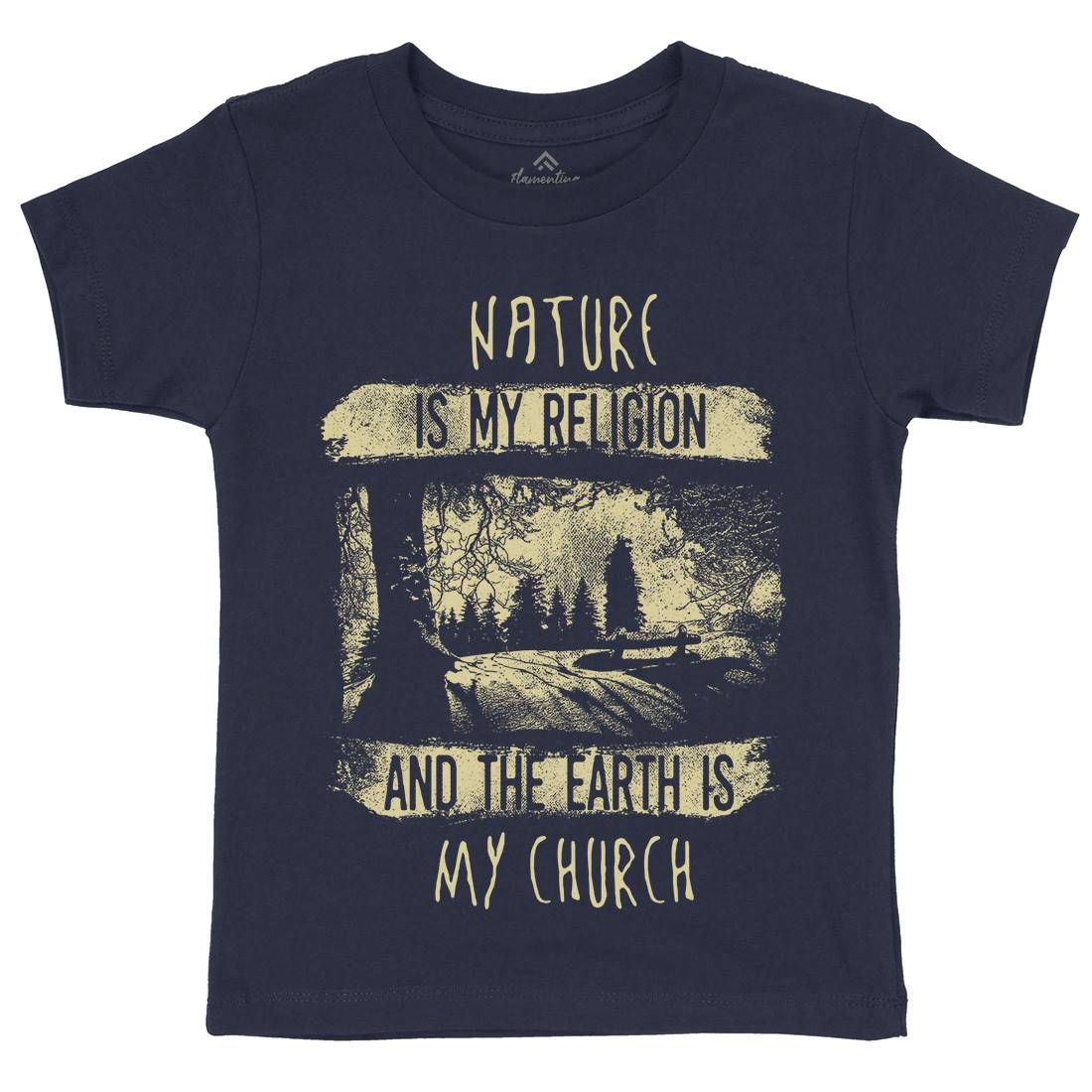 Is My Religion Kids Crew Neck T-Shirt Nature C967