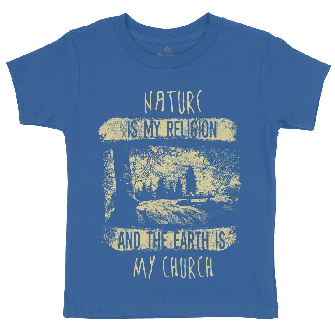 Is My Religion Kids Crew Neck T-Shirt Nature C967