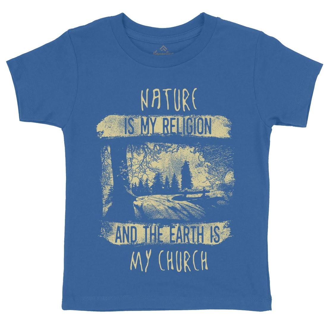 Is My Religion Kids Organic Crew Neck T-Shirt Nature C967