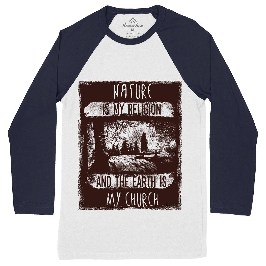 Is My Religion Mens Long Sleeve Baseball T-Shirt Nature C967