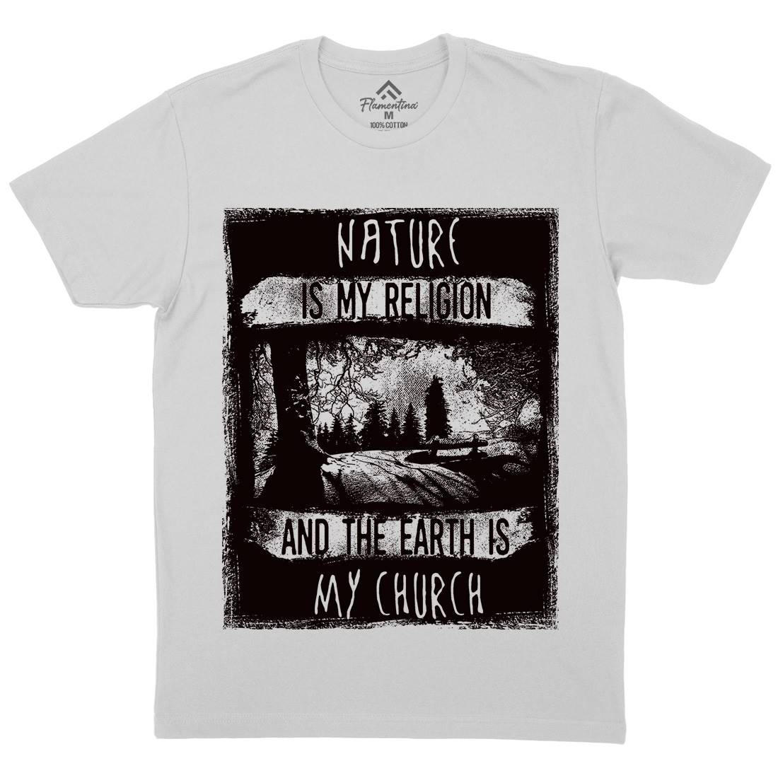 Is My Religion Mens Crew Neck T-Shirt Nature C967